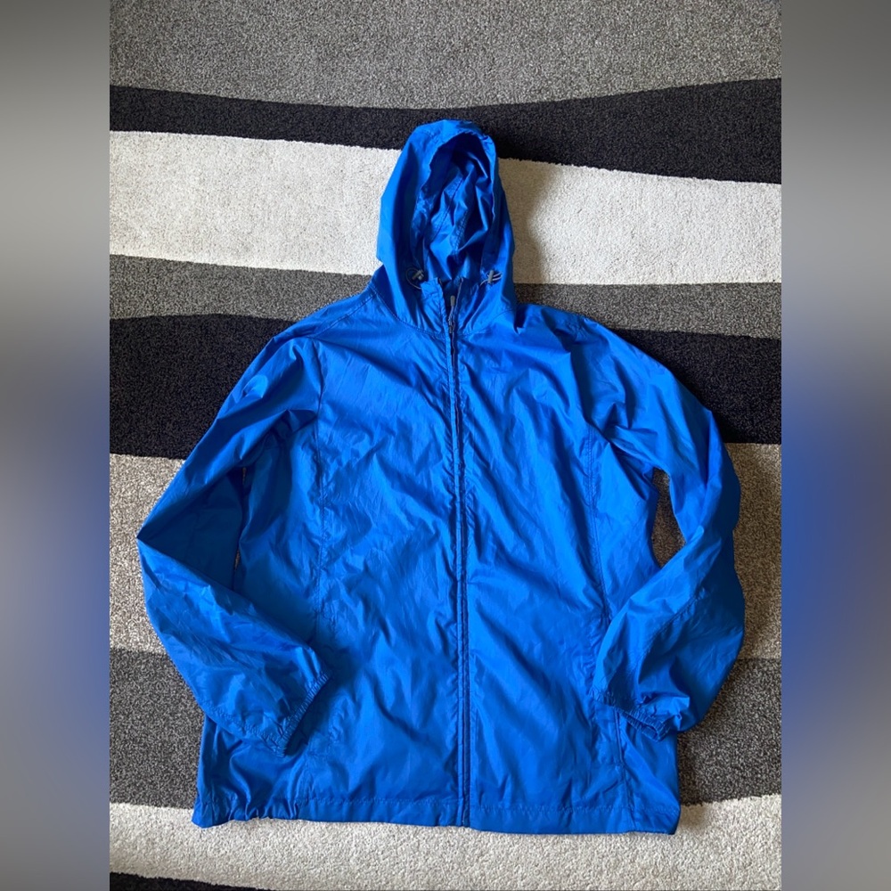 Lands' End kids Blue Windbreaker Jacket Size 18  XL  Blue Zip Up.